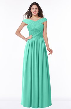 ColsBM Wendy Seafoam Green Classic A-line Off-the-Shoulder Sleeveless Zip up Floor Length Plus Size Bridesmaid Dresses