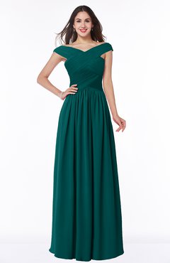 ColsBM Wendy Shaded Spruce Classic A-line Off-the-Shoulder Sleeveless Zip up Floor Length Plus Size Bridesmaid Dresses