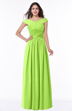 ColsBM Wendy Sharp Green Classic A-line Off-the-Shoulder Sleeveless Zip up Floor Length Plus Size Bridesmaid Dresses