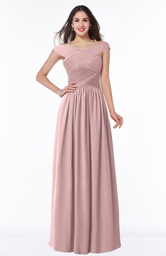 ColsBM Wendy Silver Pink Classic A-line Off-the-Shoulder Sleeveless Zip up Floor Length Plus Size Bridesmaid Dresses