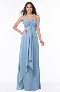 ColsBM Azalea Dusty Blue Sexy A-line Spaghetti Zipper Pleated Plus Size Bridesmaid Dresses