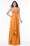 ColsBM Azalea Orange Sexy A-line Spaghetti Zipper Pleated Plus Size Bridesmaid Dresses