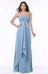 ColsBM Azalea Sky Blue Sexy A-line Spaghetti Zipper Pleated Plus Size Bridesmaid Dresses