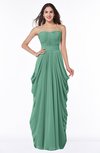 ColsBM Wren Beryl Green Informal Sleeveless Half Backless Chiffon Floor Length Plus Size Bridesmaid Dresses