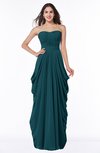 ColsBM Wren Blue Green Informal Sleeveless Half Backless Chiffon Floor Length Plus Size Bridesmaid Dresses