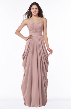 ColsBM Wren Blush Pink Informal Sleeveless Half Backless Chiffon Floor Length Plus Size Bridesmaid Dresses