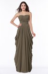 ColsBM Wren Carafe Brown Informal Sleeveless Half Backless Chiffon Floor Length Plus Size Bridesmaid Dresses