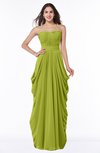 ColsBM Wren Green Oasis Informal Sleeveless Half Backless Chiffon Floor Length Plus Size Bridesmaid Dresses
