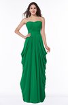 ColsBM Wren Green Informal Sleeveless Half Backless Chiffon Floor Length Plus Size Bridesmaid Dresses