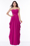 ColsBM Wren Hot Pink Informal Sleeveless Half Backless Chiffon Floor Length Plus Size Bridesmaid Dresses