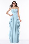 ColsBM Wren Ice Blue Informal Sleeveless Half Backless Chiffon Floor Length Plus Size Bridesmaid Dresses