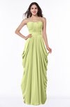 ColsBM Wren Lime Green Informal Sleeveless Half Backless Chiffon Floor Length Plus Size Bridesmaid Dresses