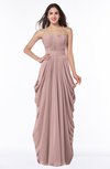ColsBM Wren Nectar Pink Informal Sleeveless Half Backless Chiffon Floor Length Plus Size Bridesmaid Dresses