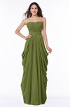 ColsBM Wren Olive Green Informal Sleeveless Half Backless Chiffon Floor Length Plus Size Bridesmaid Dresses