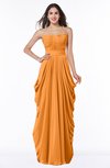 ColsBM Wren Orange Informal Sleeveless Half Backless Chiffon Floor Length Plus Size Bridesmaid Dresses