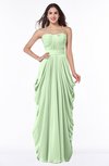 ColsBM Wren Pale Green Informal Sleeveless Half Backless Chiffon Floor Length Plus Size Bridesmaid Dresses