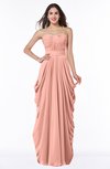 ColsBM Wren Peach Informal Sleeveless Half Backless Chiffon Floor Length Plus Size Bridesmaid Dresses