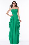 ColsBM Wren Pepper Green Informal Sleeveless Half Backless Chiffon Floor Length Plus Size Bridesmaid Dresses
