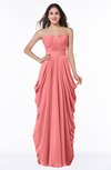 ColsBM Wren Shell Pink Informal Sleeveless Half Backless Chiffon Floor Length Plus Size Bridesmaid Dresses