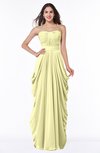ColsBM Wren Wax Yellow Informal Sleeveless Half Backless Chiffon Floor Length Plus Size Bridesmaid Dresses