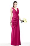 ColsBM Nora Beetroot Purple Elegant A-line V-neck Sleeveless Zip up Sash Plus Size Bridesmaid Dresses