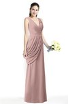 ColsBM Nora Bridal Rose Elegant A-line V-neck Sleeveless Zip up Sash Plus Size Bridesmaid Dresses
