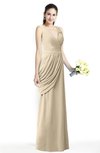 ColsBM Nora Champagne Elegant A-line V-neck Sleeveless Zip up Sash Plus Size Bridesmaid Dresses