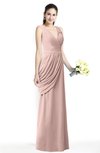 ColsBM Nora Dusty Rose Elegant A-line V-neck Sleeveless Zip up Sash Plus Size Bridesmaid Dresses