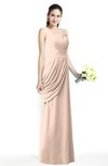 ColsBM Nora Fresh Salmon Elegant A-line V-neck Sleeveless Zip up Sash Plus Size Bridesmaid Dresses
