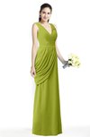 ColsBM Nora Green Oasis Elegant A-line V-neck Sleeveless Zip up Sash Plus Size Bridesmaid Dresses