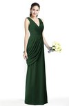 ColsBM Nora Hunter Green Elegant A-line V-neck Sleeveless Zip up Sash Plus Size Bridesmaid Dresses
