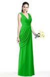 ColsBM Nora Jasmine Green Elegant A-line V-neck Sleeveless Zip up Sash Plus Size Bridesmaid Dresses