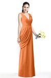 ColsBM Nora Mango Elegant A-line V-neck Sleeveless Zip up Sash Plus Size Bridesmaid Dresses