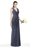 ColsBM Nora Nightshadow Blue Elegant A-line V-neck Sleeveless Zip up Sash Plus Size Bridesmaid Dresses
