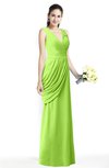 ColsBM Nora Sharp Green Elegant A-line V-neck Sleeveless Zip up Sash Plus Size Bridesmaid Dresses