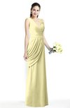 ColsBM Nora Soft Yellow Elegant A-line V-neck Sleeveless Zip up Sash Plus Size Bridesmaid Dresses
