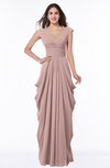 ColsBM Alice Bridal Rose Mature V-neck Short Sleeve Chiffon Floor Length Plus Size Bridesmaid Dresses