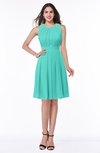 ColsBM Daphne Blue Turquoise Elegant A-line Jewel Half Backless Chiffon Knee Length Prom Dresses