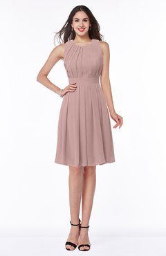 ColsBM Daphne Blush Pink Elegant A-line Jewel Half Backless Chiffon Knee Length Prom Dresses