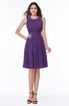 ColsBM Daphne Dark Purple Elegant A-line Jewel Half Backless Chiffon Knee Length Prom Dresses