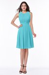 ColsBM Daphne Turquoise Elegant A-line Jewel Half Backless Chiffon Knee Length Prom Dresses