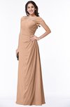 ColsBM Clare Almost Apricot Modest Sweetheart Short Sleeve Floor Length Pleated Plus Size Bridesmaid Dresses