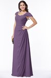 ColsBM Clare Chinese Violet Modest Sweetheart Short Sleeve Floor Length Pleated Plus Size Bridesmaid Dresses