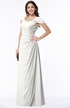ColsBM Clare Cloud White Modest Sweetheart Short Sleeve Floor Length Pleated Plus Size Bridesmaid Dresses