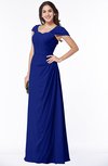ColsBM Clare Electric Blue Modest Sweetheart Short Sleeve Floor Length Pleated Plus Size Bridesmaid Dresses