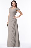 ColsBM Clare Fawn Modest Sweetheart Short Sleeve Floor Length Pleated Plus Size Bridesmaid Dresses