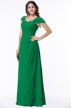 ColsBM Clare Green Modest Sweetheart Short Sleeve Floor Length Pleated Plus Size Bridesmaid Dresses