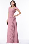 ColsBM Clare Light Coral Modest Sweetheart Short Sleeve Floor Length Pleated Plus Size Bridesmaid Dresses