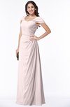 ColsBM Clare Light Pink Modest Sweetheart Short Sleeve Floor Length Pleated Plus Size Bridesmaid Dresses
