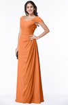 ColsBM Clare Mango Modest Sweetheart Short Sleeve Floor Length Pleated Plus Size Bridesmaid Dresses